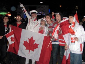Downtown Vancouver during Olympics 2010